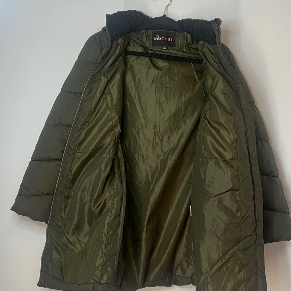 Big Chill Women's Dark Green Puffer‎ Cozy Warm Coat Size Small - Picture 8 of 8